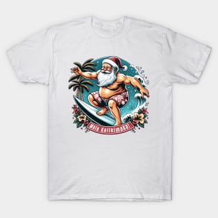 Mele Kalikimaka! - surfing Santa T-Shirt